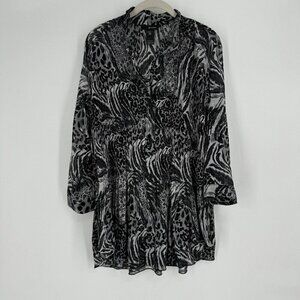 Ali Miles top Women’s small S animal  print tunic oversized relaxed workwear